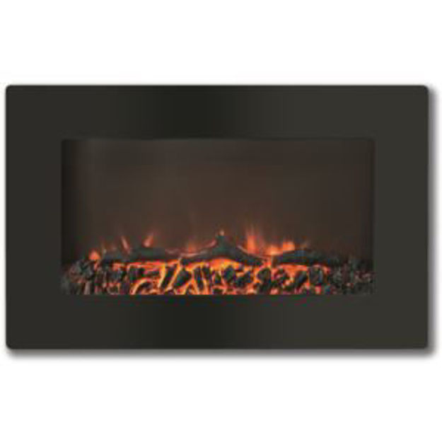 Picture of 30-In. Callisto Wall Mount Electric Fireplace with Log Display , Timer, and Remote, Black