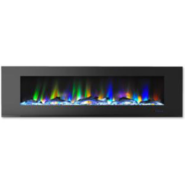 Picture of 72-In. Wall Mounted Electric Fireplace Heater with Remote Control, Multicolor Flames, and Driftwood