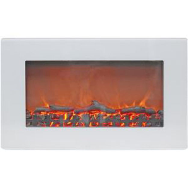 Picture of Callisto 30-In. Wall Mounted Flat Panel Electric Fireplace Heater with Remote Control, Realistic Fla