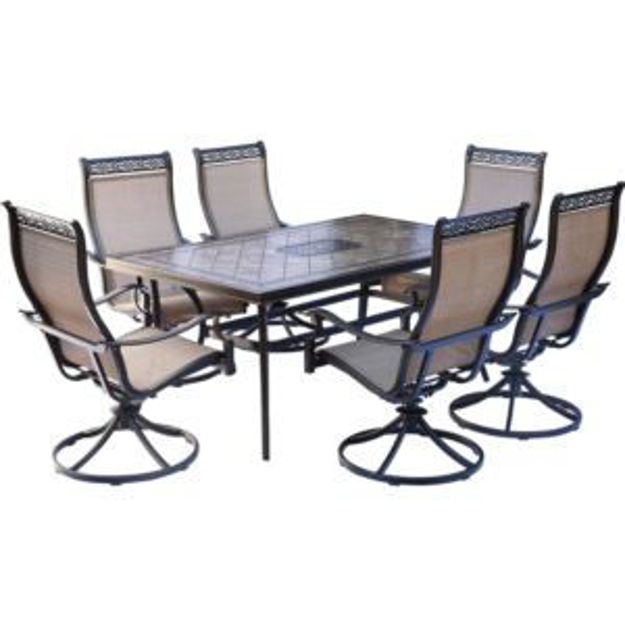 Picture of Monaco 7-Piece Patio Dining Set with Six Swivel Rockers and a 68 x 40 in. Dining Table