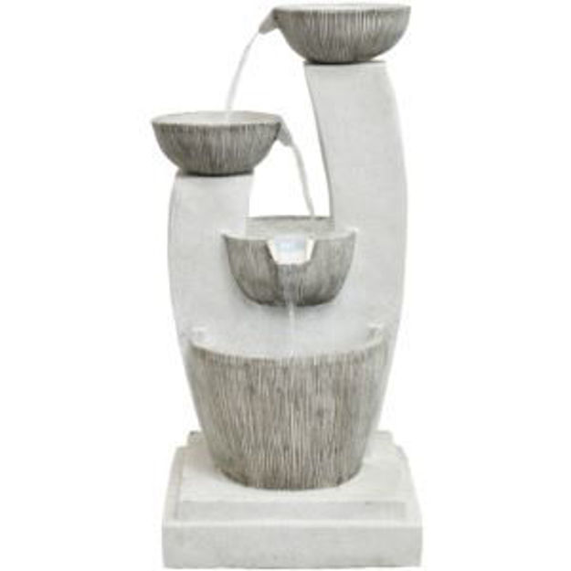 Picture of 32.5-In. Contemporary Basin Indoor or Outdoor Garden Fountain with LED Lights for Patio, Deck, Porch