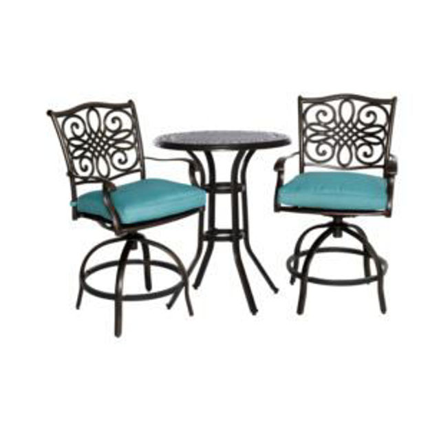 Picture of Traditions 3-Piece High-Dining Bistro Set in Blue