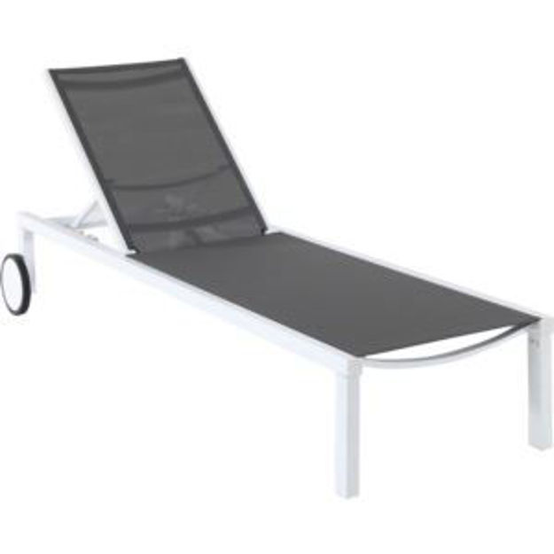 Picture of Windham Adjustable Sling Chaise in Gray Sling and White Frame