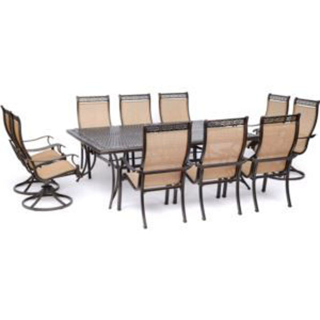 Picture of Manor 11-Piece Dining Set with 6 Sling Chairs, 4 Swivel Rockers, and an Extra-Large 60" x 84" Cast-T