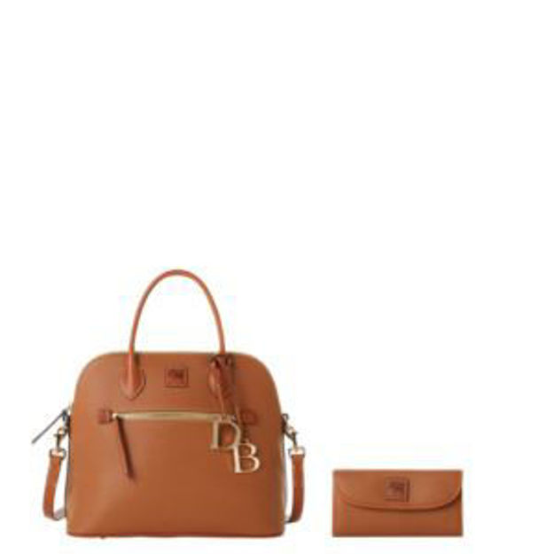 Picture of Pebble Grain Large Domed Satchel and Continental Clutch Set