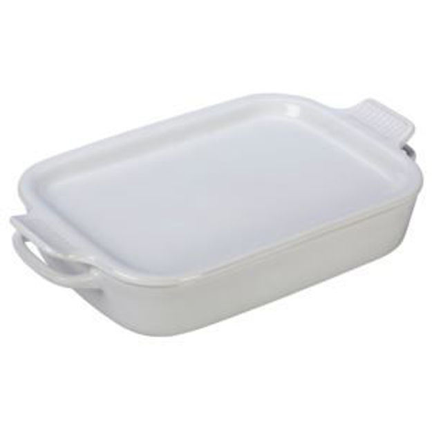 Picture of 2.75qt Stoneware Rectangular Dish w/ Platter Lid White