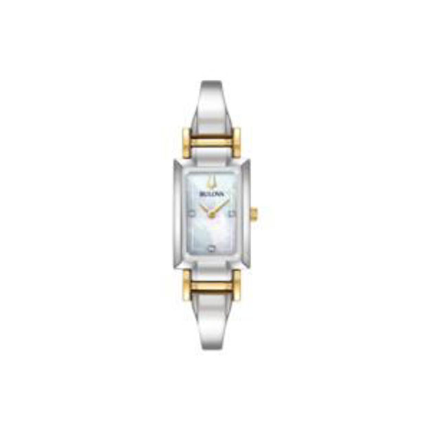 Picture of Ladies Classic Two-Tone SS Tank Watch Mother-of-Peral Dial