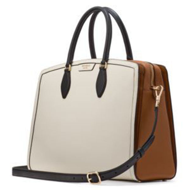 Picture of Hudson Colorblocked Commuter Laptop Bag - Parchment Multi