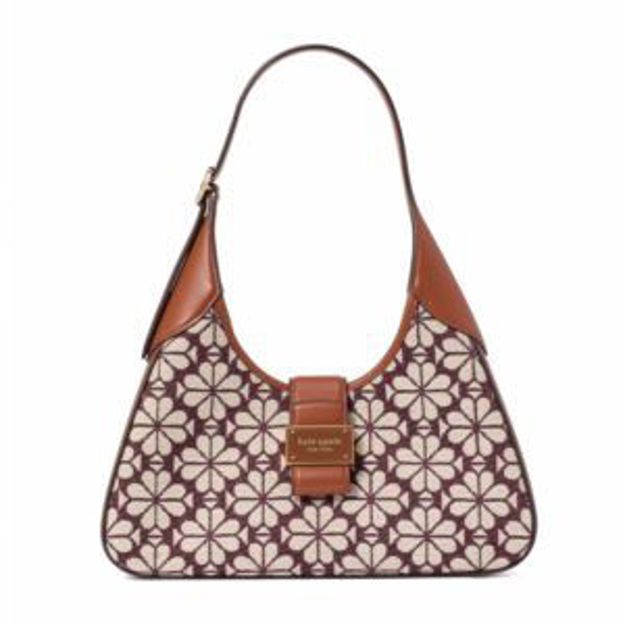 Picture of Spade Flower Jacquard Nouveau Shoulder Bag - Burgundy Multi