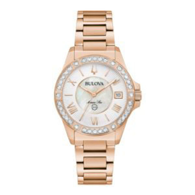 Picture of Ladies' Marine Star Series L Diamond Rose Gold-Tone SS Watch White MOP Dial