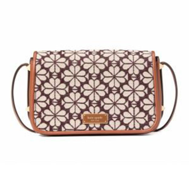 Picture of Spade Flower Jacquard Liv Flap Crossbody - Burgundy Multi