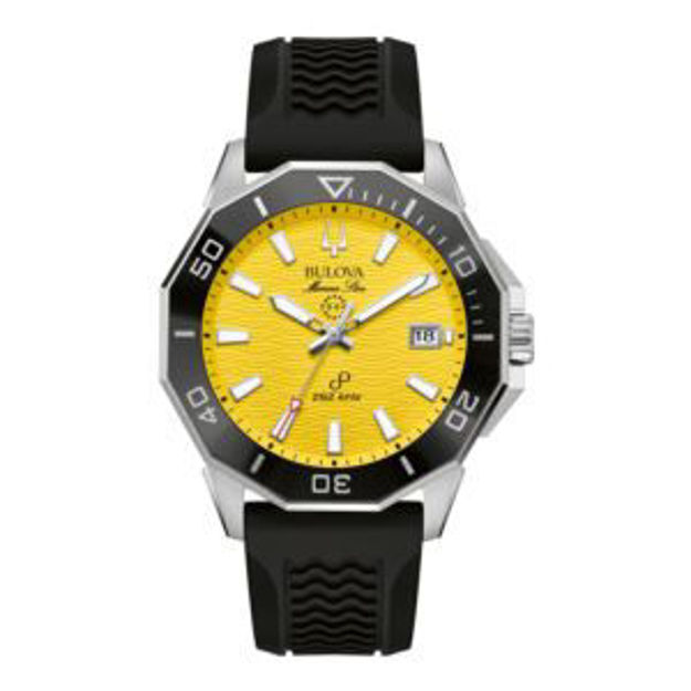 Picture of Men's Marine Star Series C Precisionist Black Silicone Strap Watch Yellow Dial