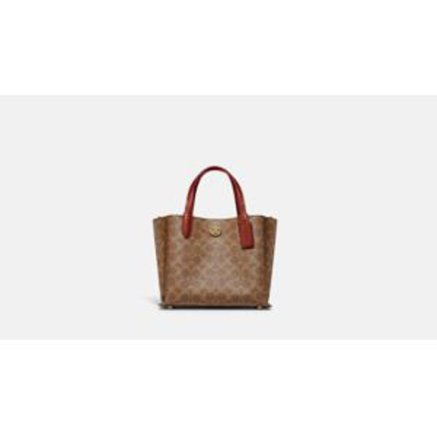 Picture of Willow Tote 24 In Signature Canvas - Tan/Rust