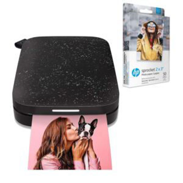 Picture of Sprocket Portable 2x3" Instant Photo Printer (Black Noir), 50-Pack Zink Paper