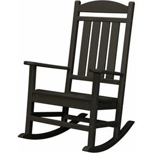 Picture of Pineapple Cay All-Weather Outdoor Porch Rocker, Black