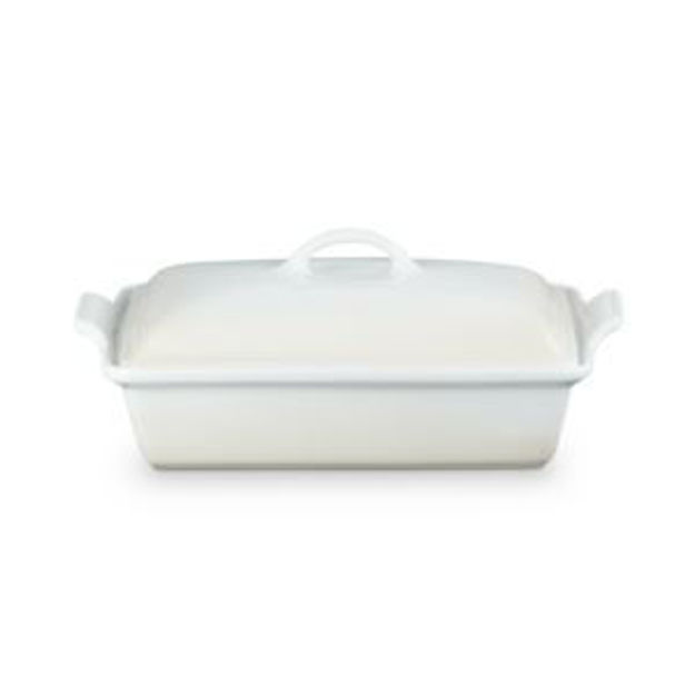 Picture of 4qt Heritage Stoneware Covered Rectangular Casserole Meringue