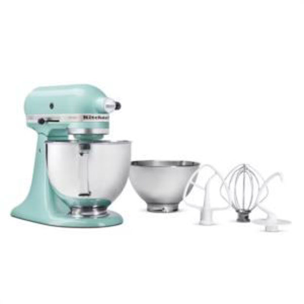 Picture of Value Bundle Artisan Series 5 Quart Tilt-Head Stand Mixer in Aqua Sky with additional 3 Quart bowl