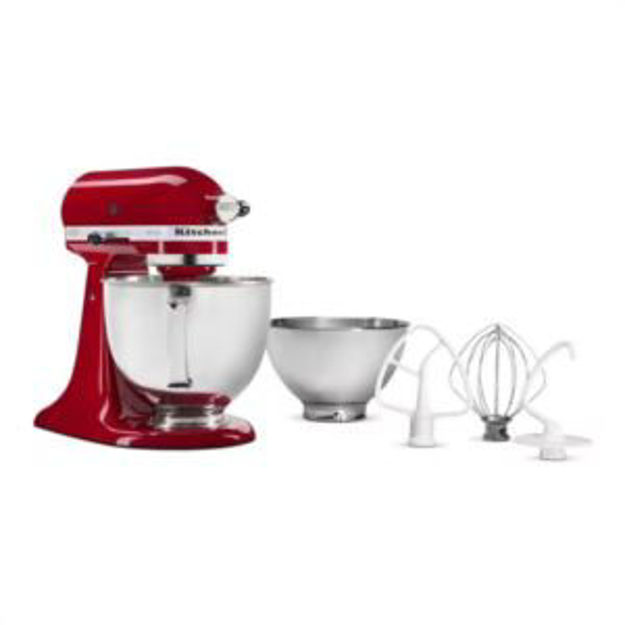 Picture of Value Bundle Artisan Series 5 Quart Tilt-Head Stand Mixer in Red with additional 3 Quart bowl