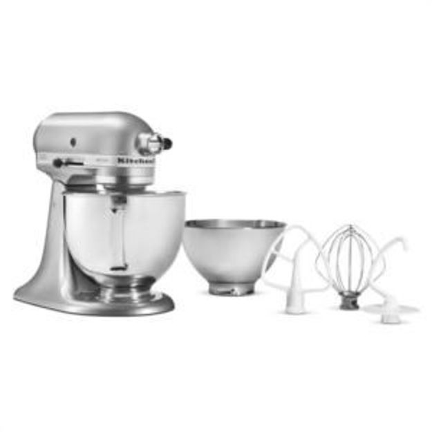 Picture of Value Bundle Artisan Series 5 Quart Tilt-Head Stand Mixer in Contour Silver with additional 3 Quart