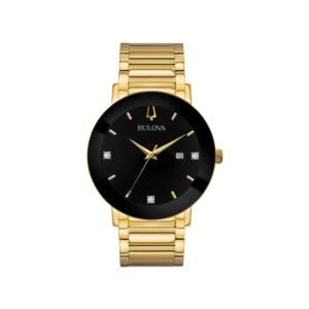 Picture of Men's Futuro Modern Gold-Tone Stainless Steel Watch Black Dial