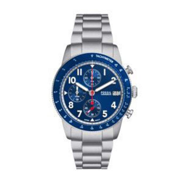 Picture of Men's Sport Tourer Chronograph Silver Stainless Steel Watch Blue Dial