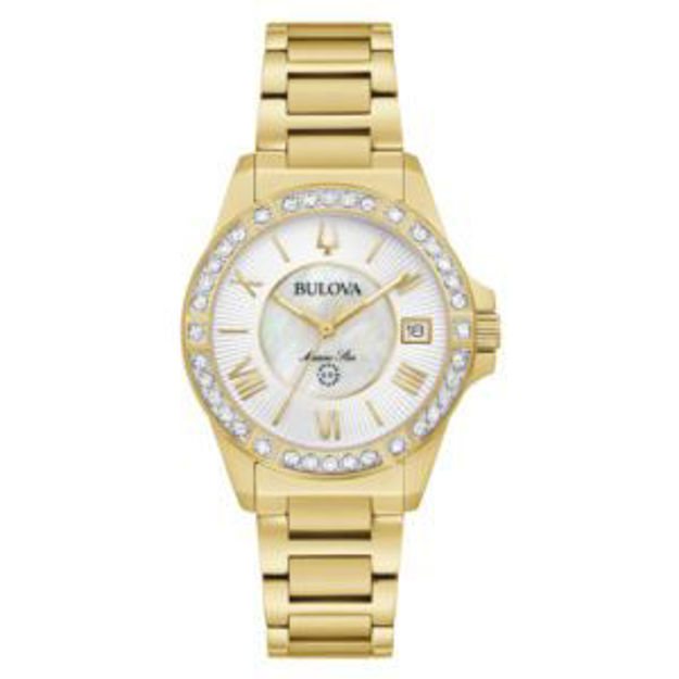 Picture of Ladies' Marine Star Gold-Tone Stainless Steel Watch Mother-of-Pearl Dial