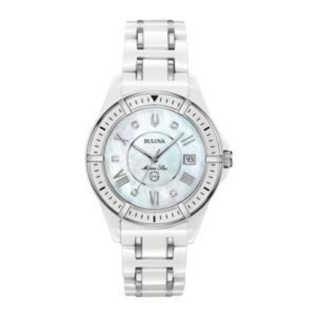 Picture of Ladies' Marine Star Series L White Ceramic& Stainless Steel Watch MOP Dial