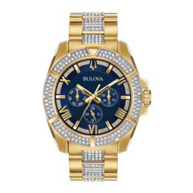 Picture of Unisex Octave Crystal Gold-tone Stainless Steel Watch Blue Dial