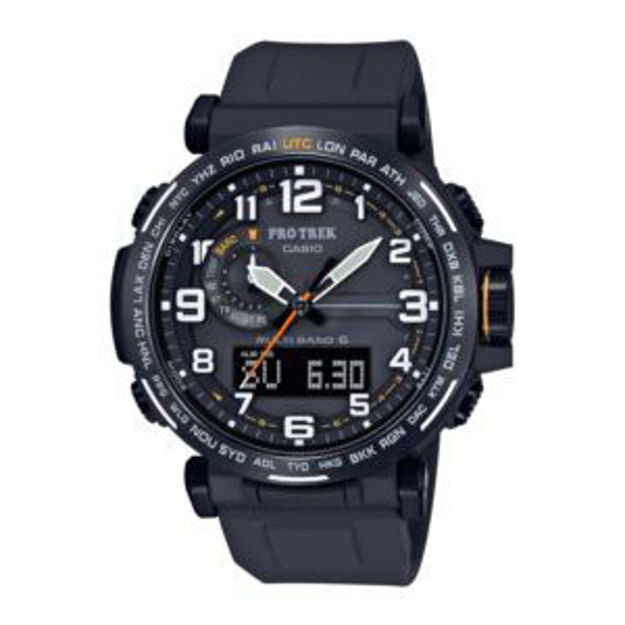 Picture of Mens Pro Trek Ana-Digi Triple Sensor Navy Silicon Strap Watch