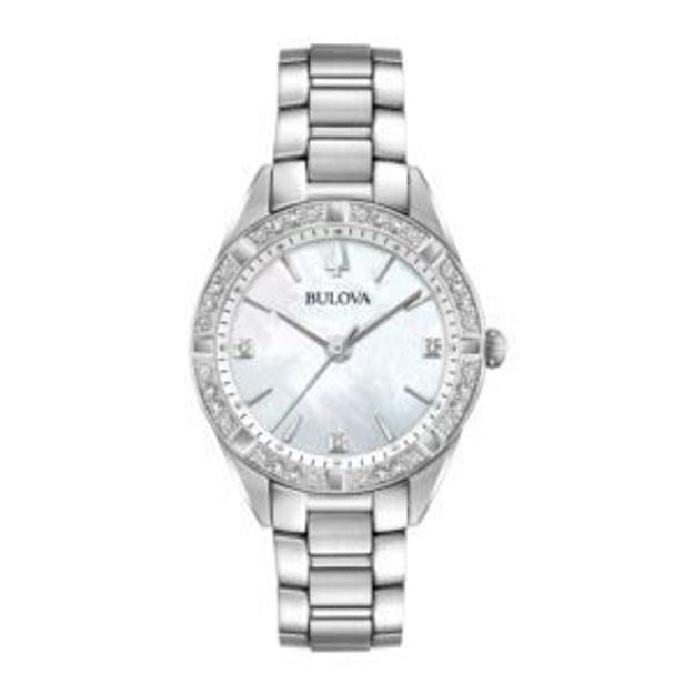 Picture of Ladies' Sutton Classic Diamond Silver-Tone Stainless Steel Watch MOP Dial