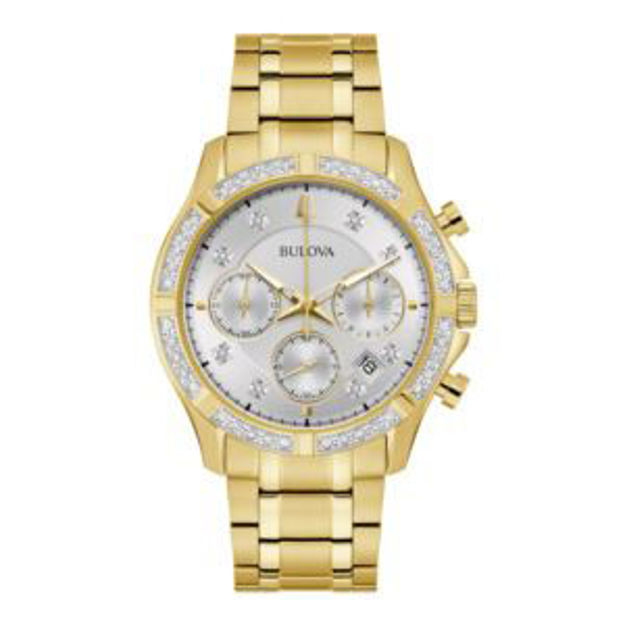 Picture of Men's Classic Diamond Chronograph Gold-Tone Stainless steel Watch Silver Dial