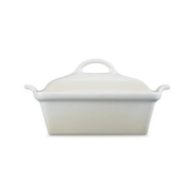 Picture of 2.5qt Heritage Stoneware Covered Square Casserole Meringue