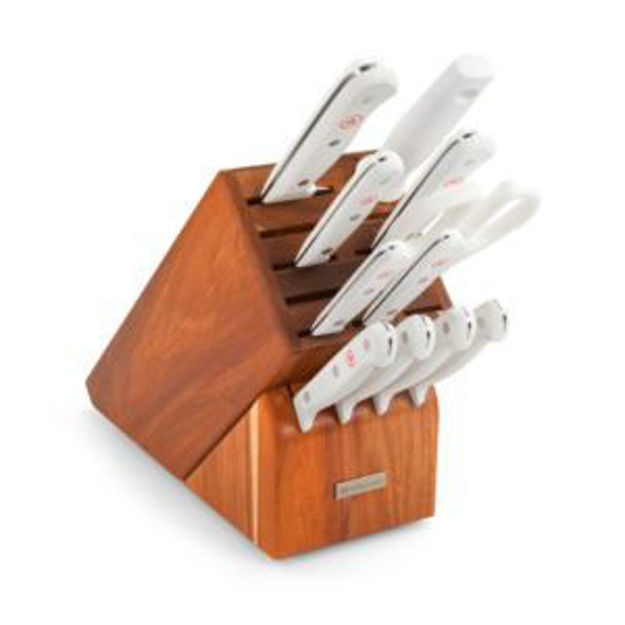 Picture of Gourmet 12pc Knife Block Set w/ White Handles