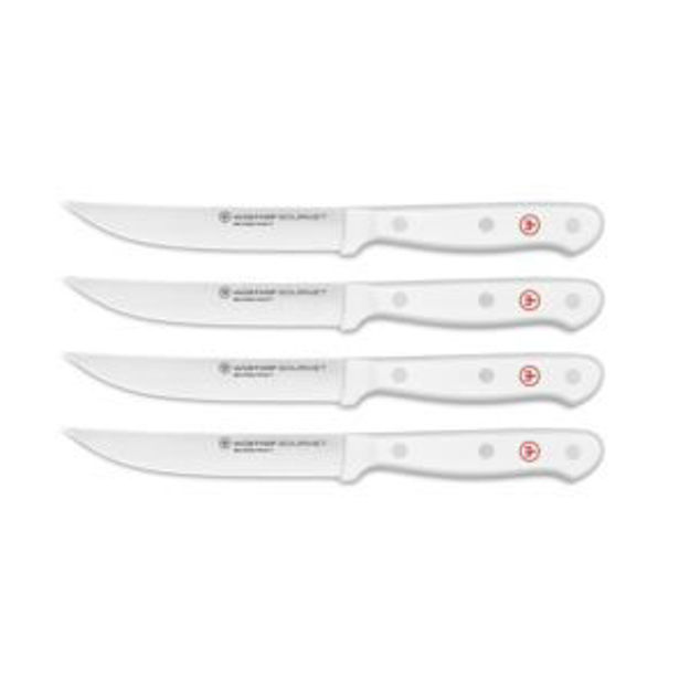 Picture of 4pc Gourmet Steak Knife Set w/ White Handles