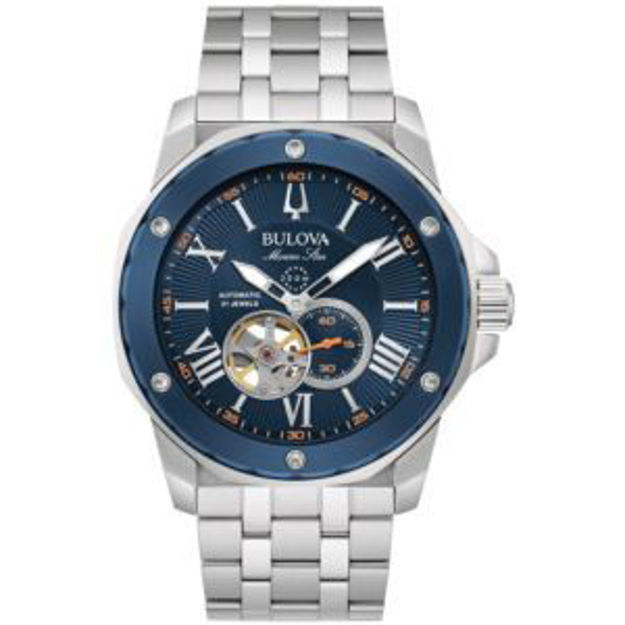 Picture of Men's Marine Star Automatic Silver-Tone Stainless Steel Watch Blue Dial