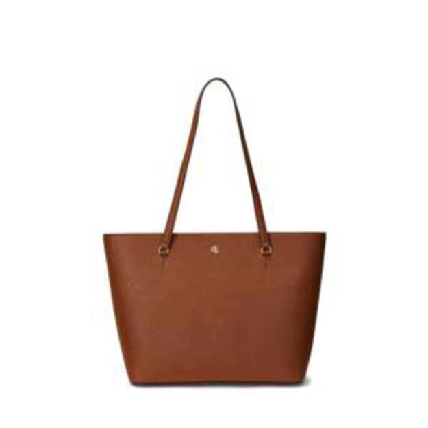 Picture of Karly Crosshatch Medium Leather Shopper Tan