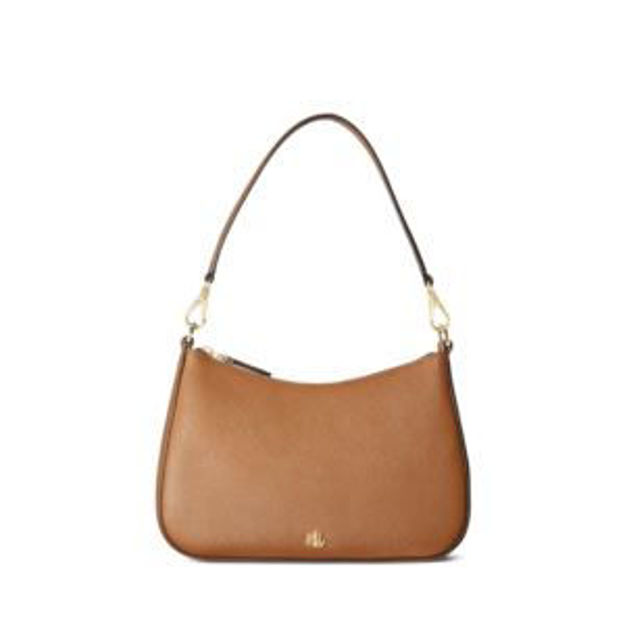 Picture of Danni Crosshatch Medium Leather Shoulder Bag Tan