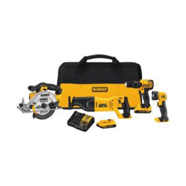 Picture of 20V MAX Cordless 4-Tool Combo Kit - Drill/Driver Recip Saw Circ Saw Light