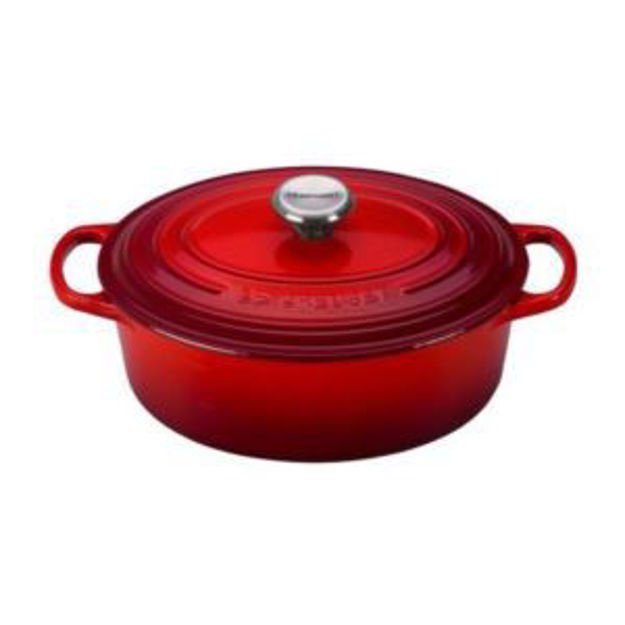 Picture of 2.75qt Signature Cast Iron Oval Dutch Oven Cerise