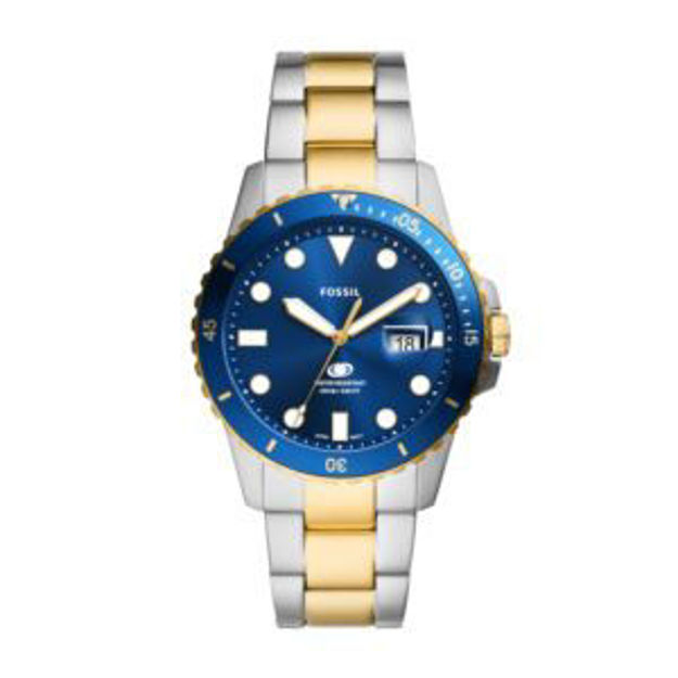 Picture of Men's Fossil Blue Dive Two-Tone Stainless Steel Watch Blue Dial