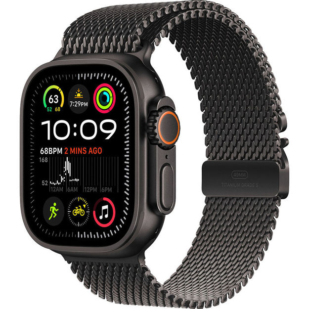 Picture of Apple Watch Ultra 2 - GPS + Cellular 49mm Black Titanium Case with Black Titanium Milanese Loop - M