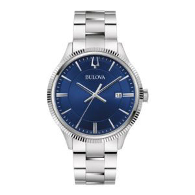 Picture of Men's Classic Collection Silver-Tone Stainless Steel Bracelet Watch Blue Dial