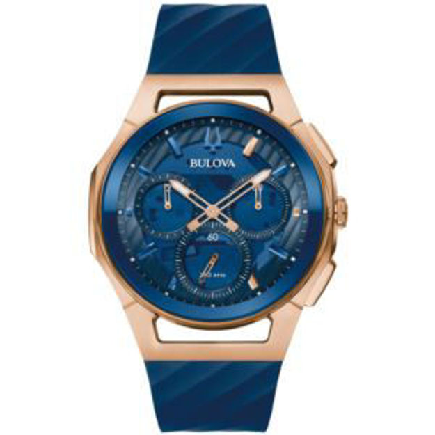 Picture of Men's CURV Chronograph Marc Anthony Blue EPDM Rubber Strap Watch Blue Dial