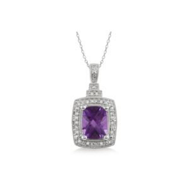 Picture of Purple Amethyst and Diamond Necklace