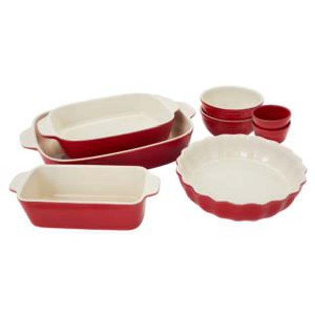 Picture of 8pc Ceramic Bakeware & Serving Set Cherry Red