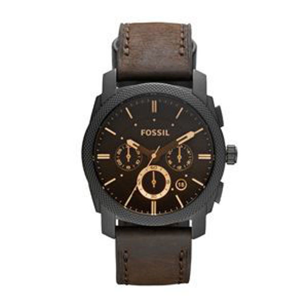 Picture of Mens Machine Mid-Sized Brown Leather Strap Watch