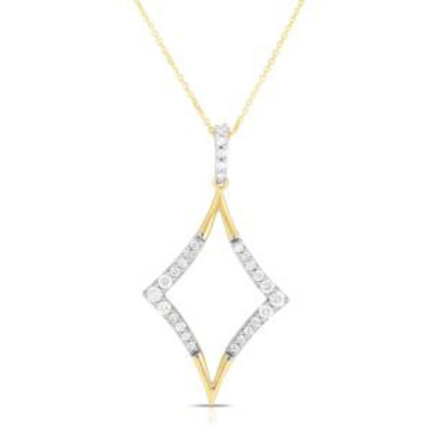 Picture of Geometric .20twt Diamond and 10k Yellow Gold Necklace