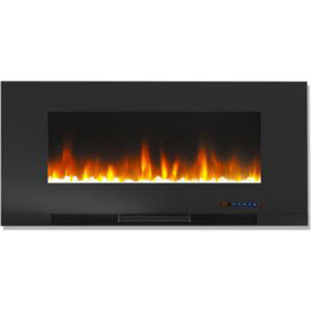 Picture of 42-in. Wall Mounted Electric Fireplace Heater in Black with Crystal Rock Display and Remote Control