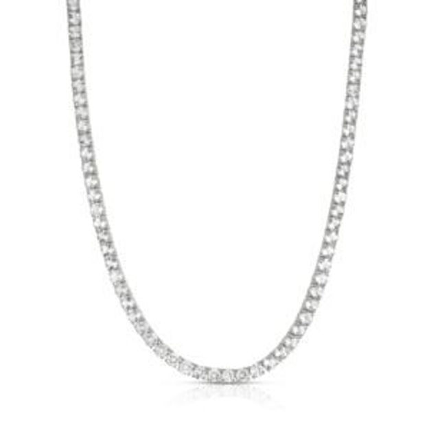 Picture of White Topaz Tennis Necklace Silver