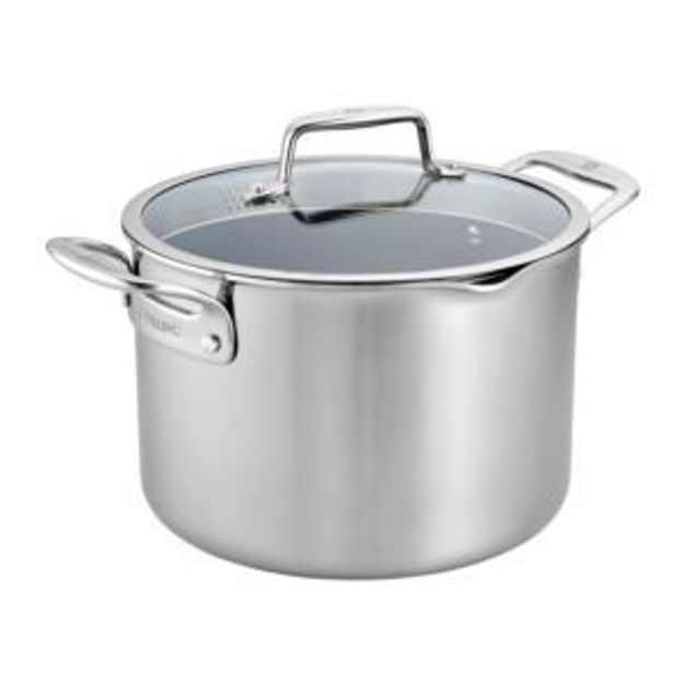 Picture of Clad CFX 8qt Stainless Steel Ceramic Nonstick Stockpot w/ Lid